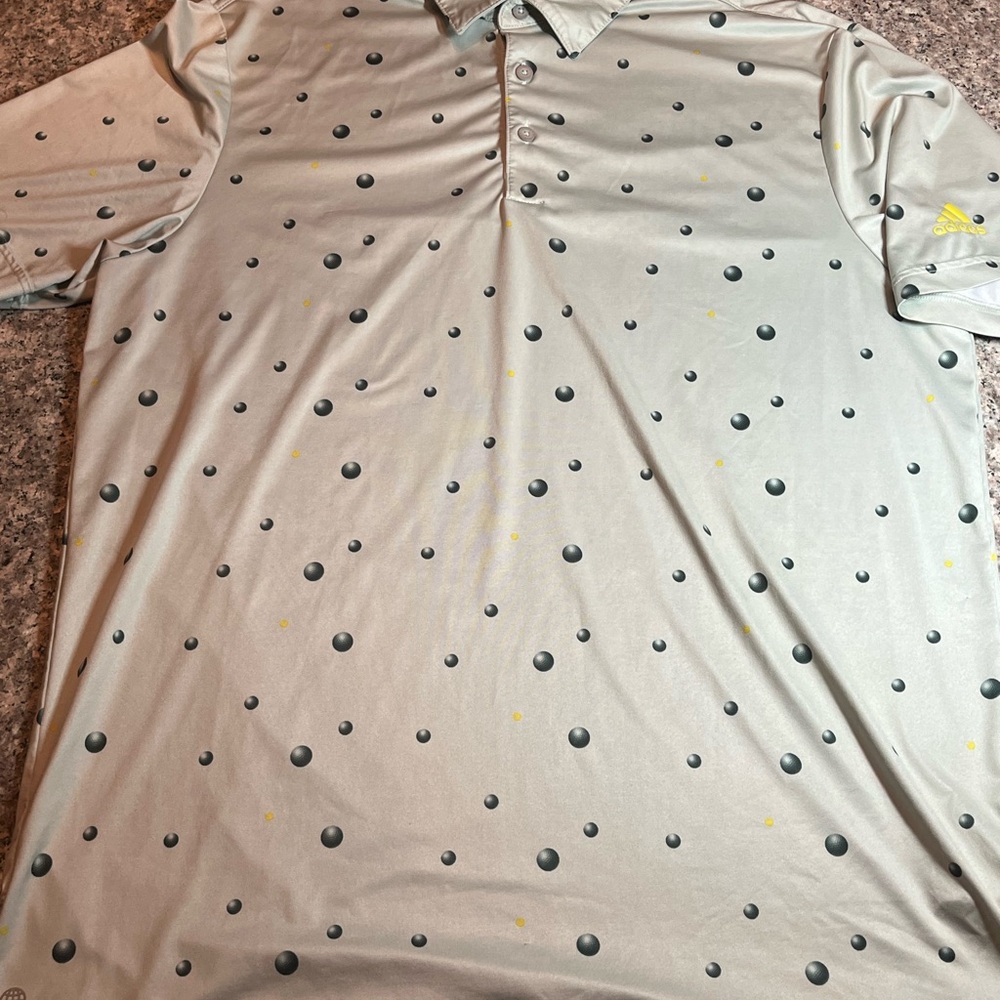 Adidas Golf Polo With Golf Ball Graphics Men’s Size M
